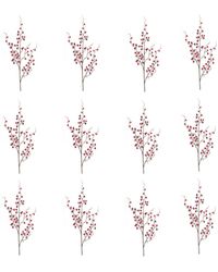 Slickblue - Set Of 12 Iced Berry Twig Sprays For Seasonal Decor - Lyst