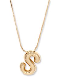 Brook and York - Gold Plated Pippa Bubble Initial Short Pendant Necklace - Lyst