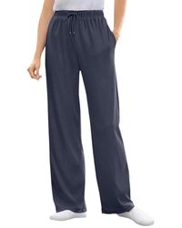 Woman Within - Within Tall Sport Knit Straight-leg Pull-on Pants - Lyst