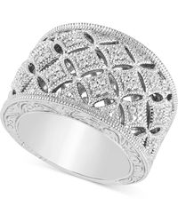 Macy's Diamond Openwork Statement Ring (1/5 Ct. T.w.) In Sterling Silver - Metallic