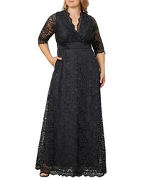 Kiyonna - Plus Size Maria Lace Evening Gown - Lyst