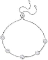 Macy's - Lab-created Bezel Station Bolo Bracelet (1-1/4 Ct. T.w. - Lyst