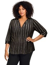 Avenue - Split-neck Foil Top - Lyst