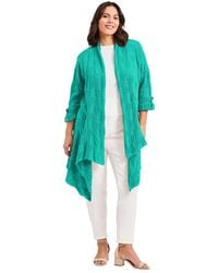 Avenue - Plus Size Pointelle Sweater Cardigan - Lyst