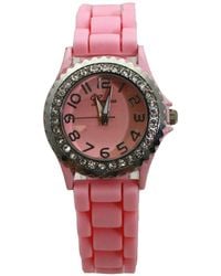 Olivia Pratt - Every Day Thin Band Silicone And Rhinestones Colorful Watch - Lyst