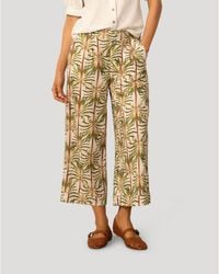 Cable & Gauge - Printed Linen Blend Pull On Crop Pant - Lyst