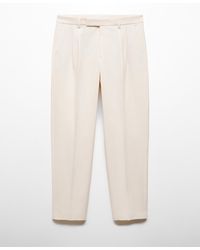 Mango - Pleated Relaxed-fit Trousers - Lyst