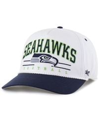 '47 - White/college Navy Seattle Seahawks Roscoe Two-toned Hitch Adjustable Hat - Lyst