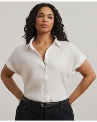 Ralph Lauren - Plus Size Linen Dolman Sleeve Top - Lyst