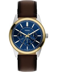 Fossil - Pearson Multi-function Leather Watch 42mm - Lyst