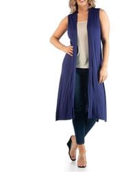 24seven Comfort Apparel - Plus Size Asymmetric Open Front Cardigan Sweater - Lyst