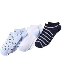 Lands' End - 3-pack Cotton Patterned Low Cut Socks - Lyst