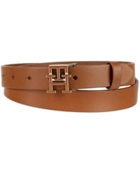 Tommy Hilfiger - Enamel Monogram Buckle Casual Leather Belt - Lyst