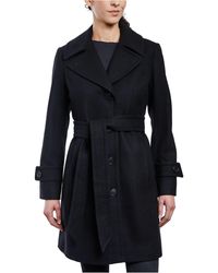 anne klein belted wrap coat