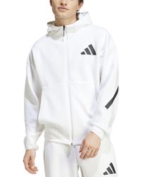 adidas - Z.n.e. Classic Fit Long Sleeve Zip-front Logo Hoodie - Lyst