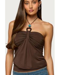 Edikted - Itzel Ring Gathered Halter Top - Lyst