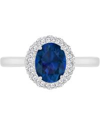 Macy's - Red & White Cubic Zirconia Oval Halo Ring - Lyst