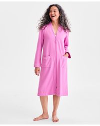 Charter Club - Quilt-embossed Velour Zip-front Robe - Lyst