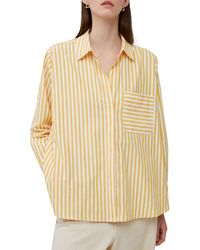French Connection - Striped Point Collar Long Sleeve Top - Lyst