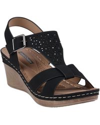 Gc Shoes - Cole Embellished T-strap Slingback Wedge Sandals - Lyst