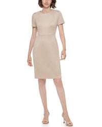 Calvin Klein - Crewneck Sheath Short Dress - Lyst