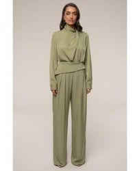 JLUXLABEL - Alexa Satin Blouse Executive Trousers - Lyst