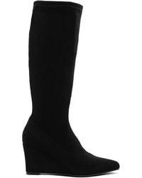 LONDON RAG - Tulsha Microfiber Wedge Heel Boots - Lyst