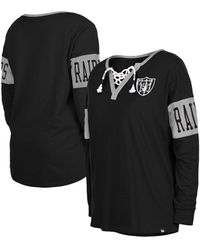 KTZ - Las Vegas Raiders Lace-up Notch Neck Long Sleeve T-shirt - Lyst