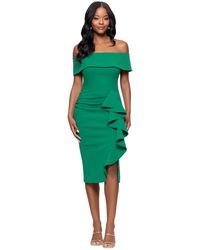 Betsy & Adam - Petite Off-the-shoulder Ruffle Sheath Dress - Lyst