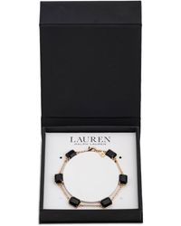 Ralph Lauren - Gold-tone Square Stone & Fine Chain Link Bracelet - Lyst