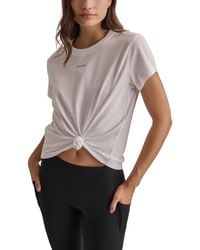 DKNY - Sport Cotton Stud Logo Knot-front T-shirt - Lyst