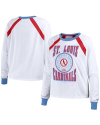 WEAR by Erin Andrews - Distressed St. Louis Cardinals Raglan Long Sleeve T-shirt - Lyst