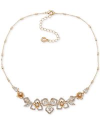 Anne Klein - Gold-tone Flower Frontal Necklace - Lyst