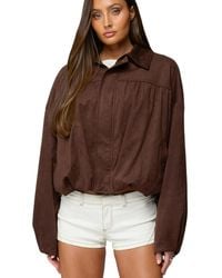Edikted - Alberta Faux Suede Bubble Jacket - Lyst