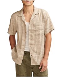Lucky Brand - Striped Linen Camp Collar Shirt - Lyst