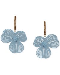Lonna & Lilly Gold-tone Colour Artistic Flower Drop Earrings - Blue