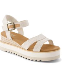 TOMS - Louisa Open Toe Wedge Sandals - Lyst