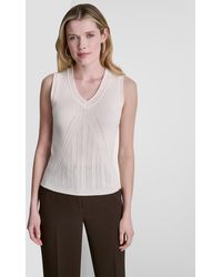 DKNY - Sleeveless V-neck Sweater - Lyst