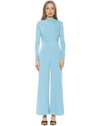 Alexia Admor - Yael Long Sleeve Ruched Top Jumpsuit - Lyst