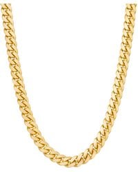 Macy's Solid Cuban Link 24" Chain Necklace In 14k Gold-plated Sterling Silver - Metallic