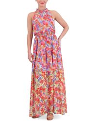 Vince Camuto - Printed Halter Maxi Dress - Lyst