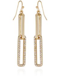 Vince Camuto - Tone Glass Stone Linear Link Drop Earrings - Lyst