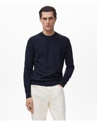 Mango - Microstructure Cotton Knitted Sweater - Lyst
