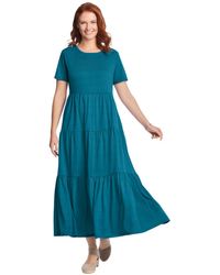 Woman Within - Within Short-sleeve Tiered Dress - Lyst