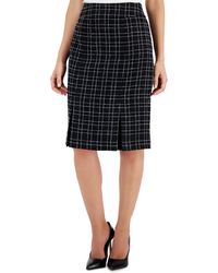 Kasper - Petite Plaid Tweed Kick-pleat Pencil Skirt - Lyst