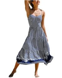 CUPSHE - Keep It Fun Striped Maxi Beach Dress - Lyst