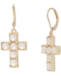 Robert Lee Morris - Mother Of Pearl Cross Drop Earrings - Lyst