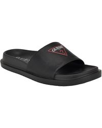 Guess - Vumble Triangle Emblem Fashion Slide Sandal - Lyst