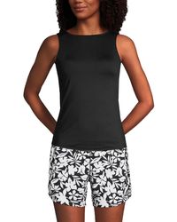 Lands' End - Plus Size Chlorine Resistant High Neck Upf 50 Sun Protection Modest Tankini Swimsuit Top - Lyst