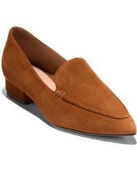 Cole Haan - Valantina Pointed Toe Block Heel Loafers - Lyst